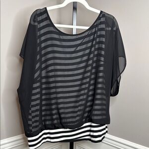 ALYX Black Sheer Striped Women's Top size 3X